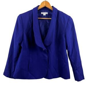 VTG 1990s Pendleton Wool Blazer Jacket One-Button Classic Blue Made in USA sz 14